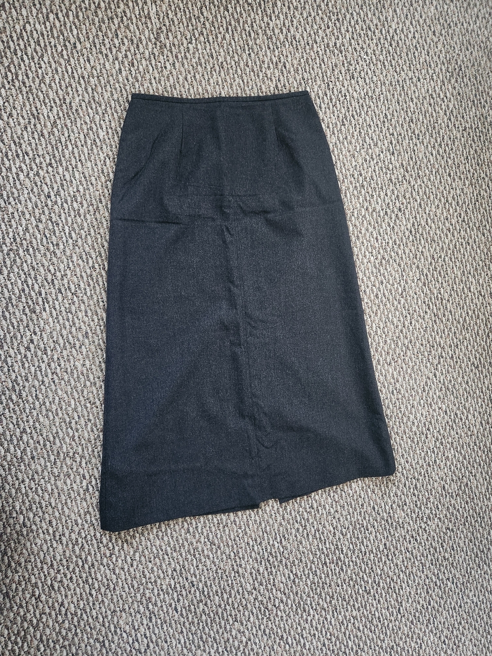 Classic Charcoal Gray Wool A-line Skirt Size 12 90s Minimalist Chic